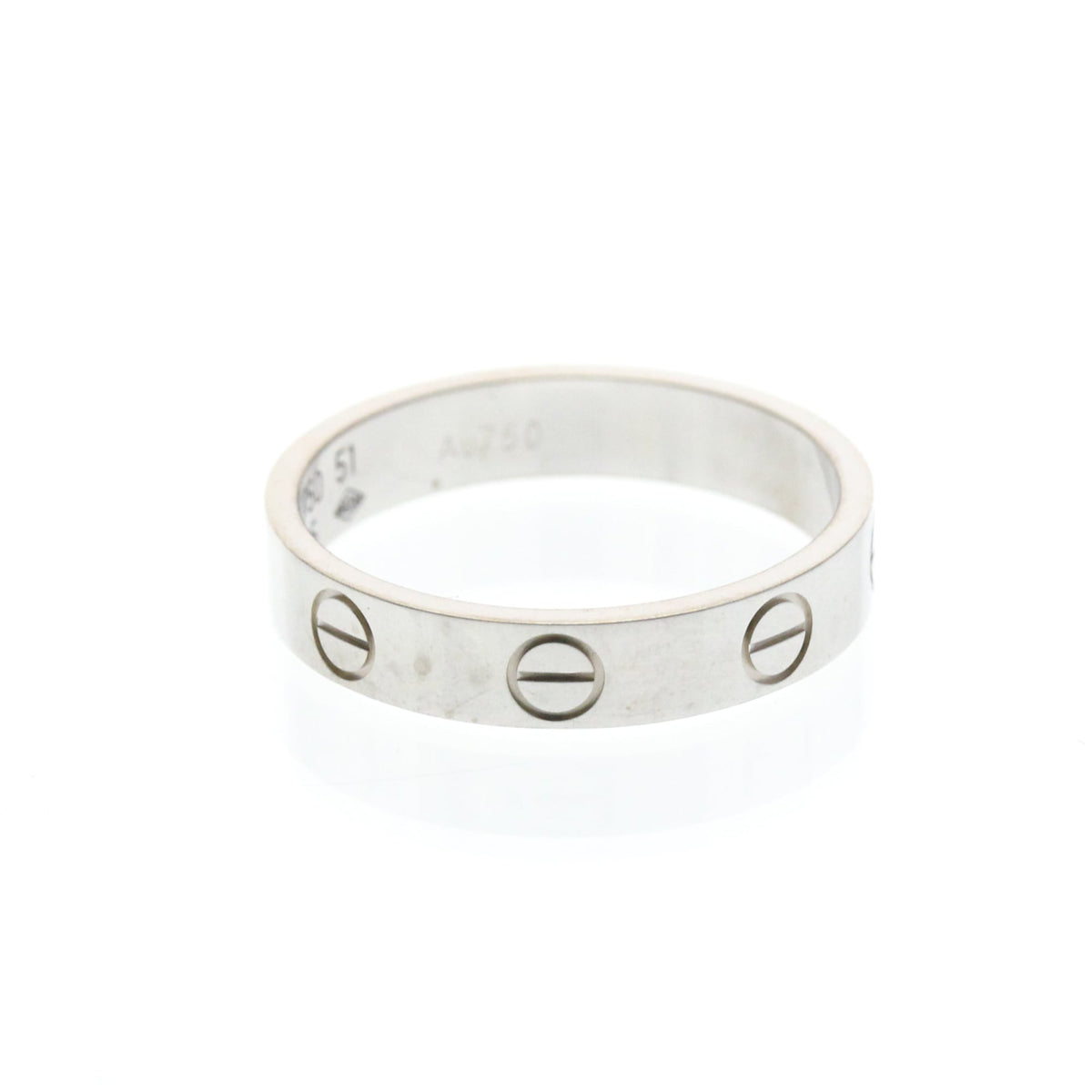 Cartier Love Band 18K White Gold Silver White_Gold Ring Jewelry (Pre-Owned)