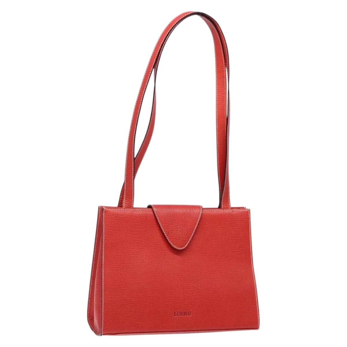 Loewe Vintage Leather Red Leather Shoulder Bag Bag (Pre-Owned)