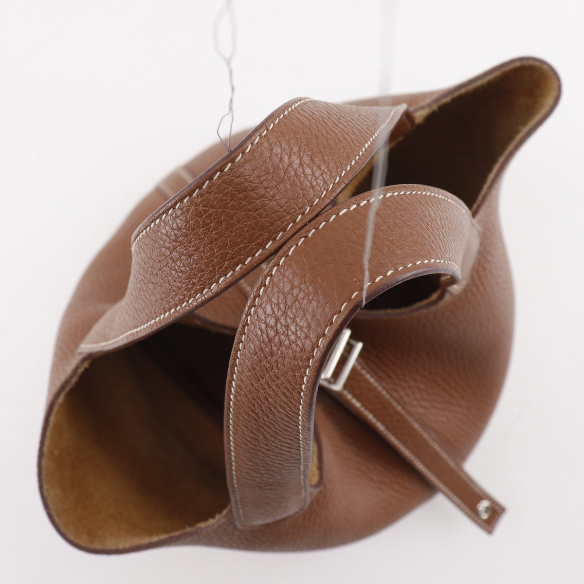 Hermes Picotin Clemence Brown Leather Handbag (Pre-Owned)
