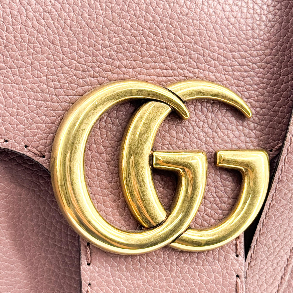 Gucci Gg Marmont Top Handle Leather Pink Leather Handbag (Pre-Owned)