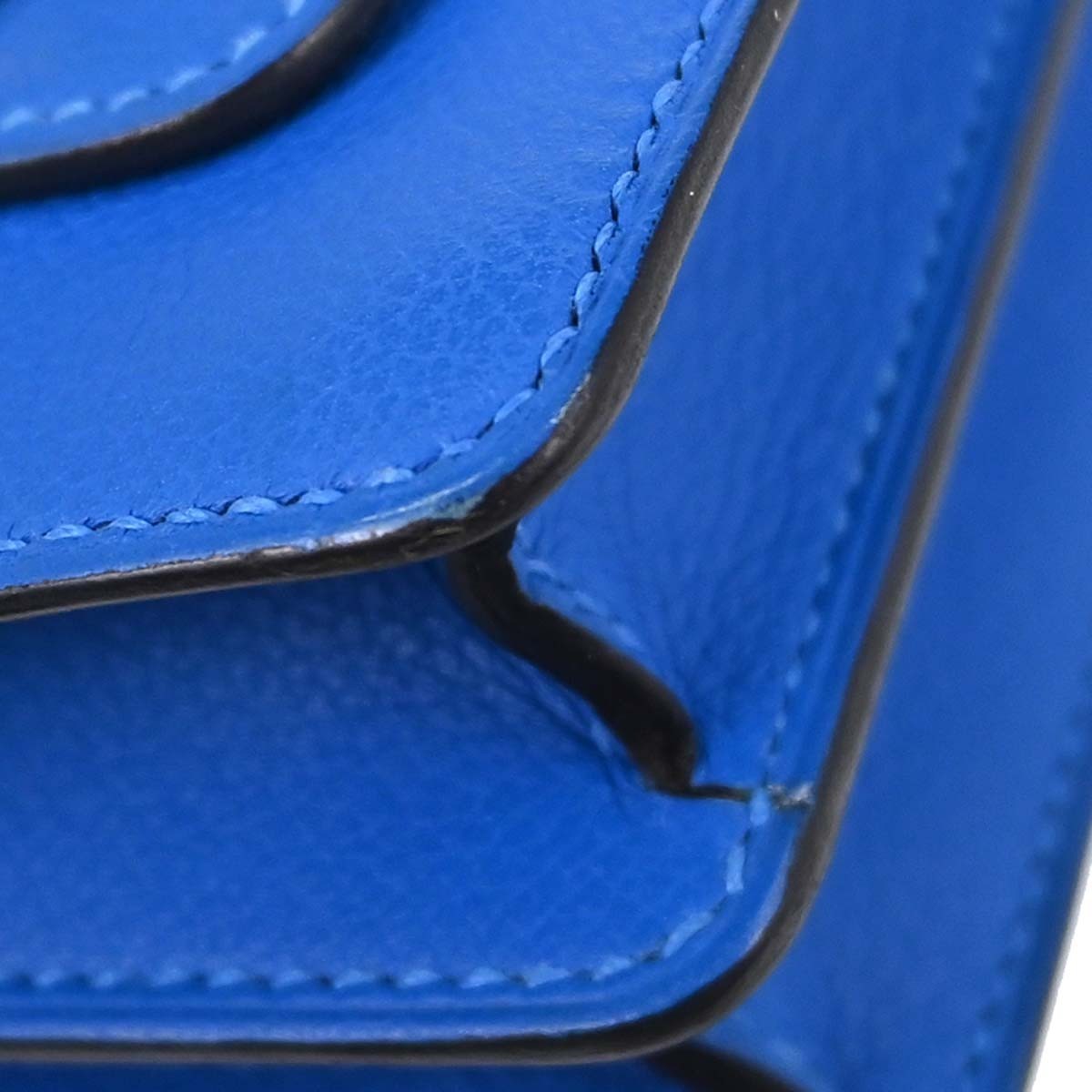 Hermes Roulis Evercolor Blue Leather Handbag (Pre-Owned)