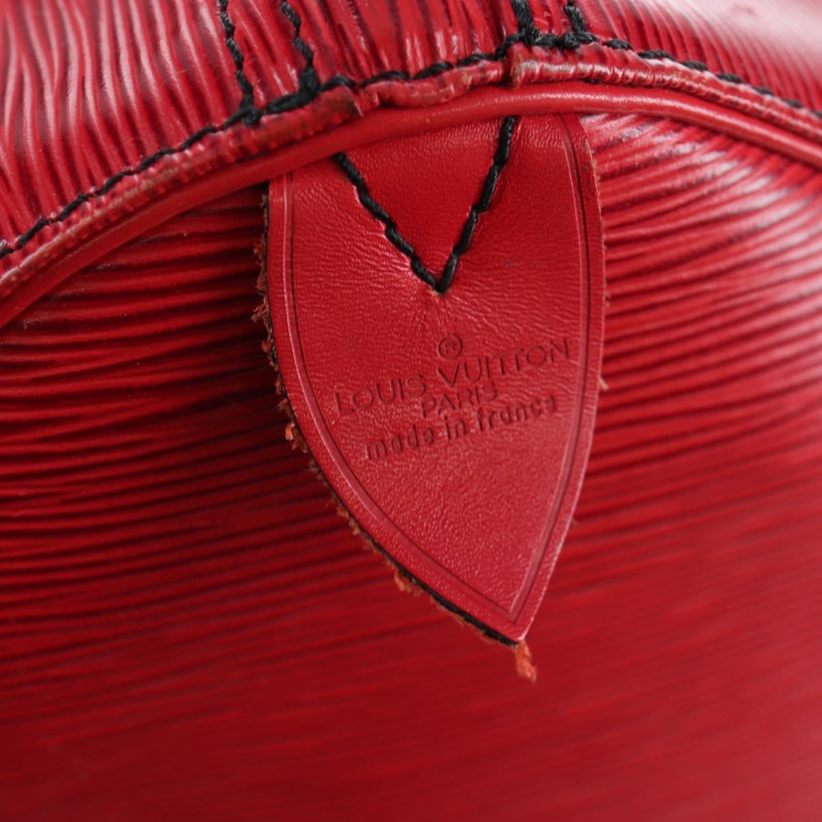 Louis Vuitton Keepall Epi Leather Red Leather Travel Bag Bag (Pre-Owned)