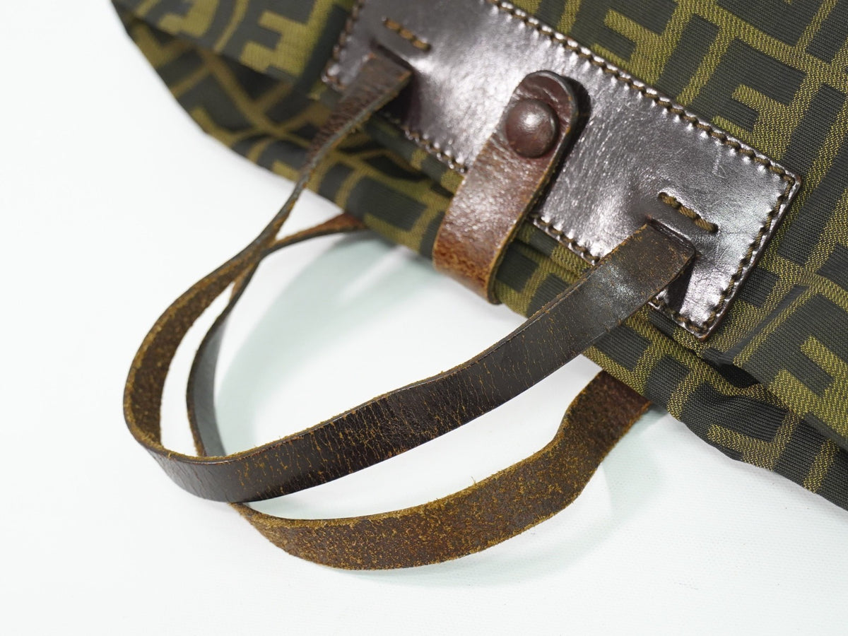 Fendi Convertible Zucca Canvas Brown Canvas Tote Bag Bag (Pre-Owned)