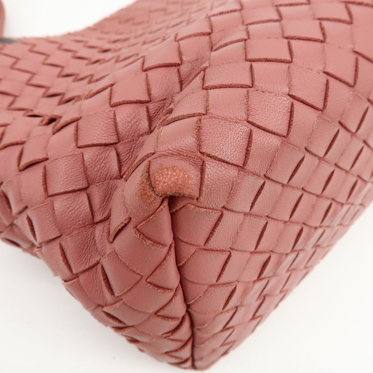 Bottega Veneta Bella Intrecciato Nappa Pink Leather Tote Bag Bag (Pre-Owned)