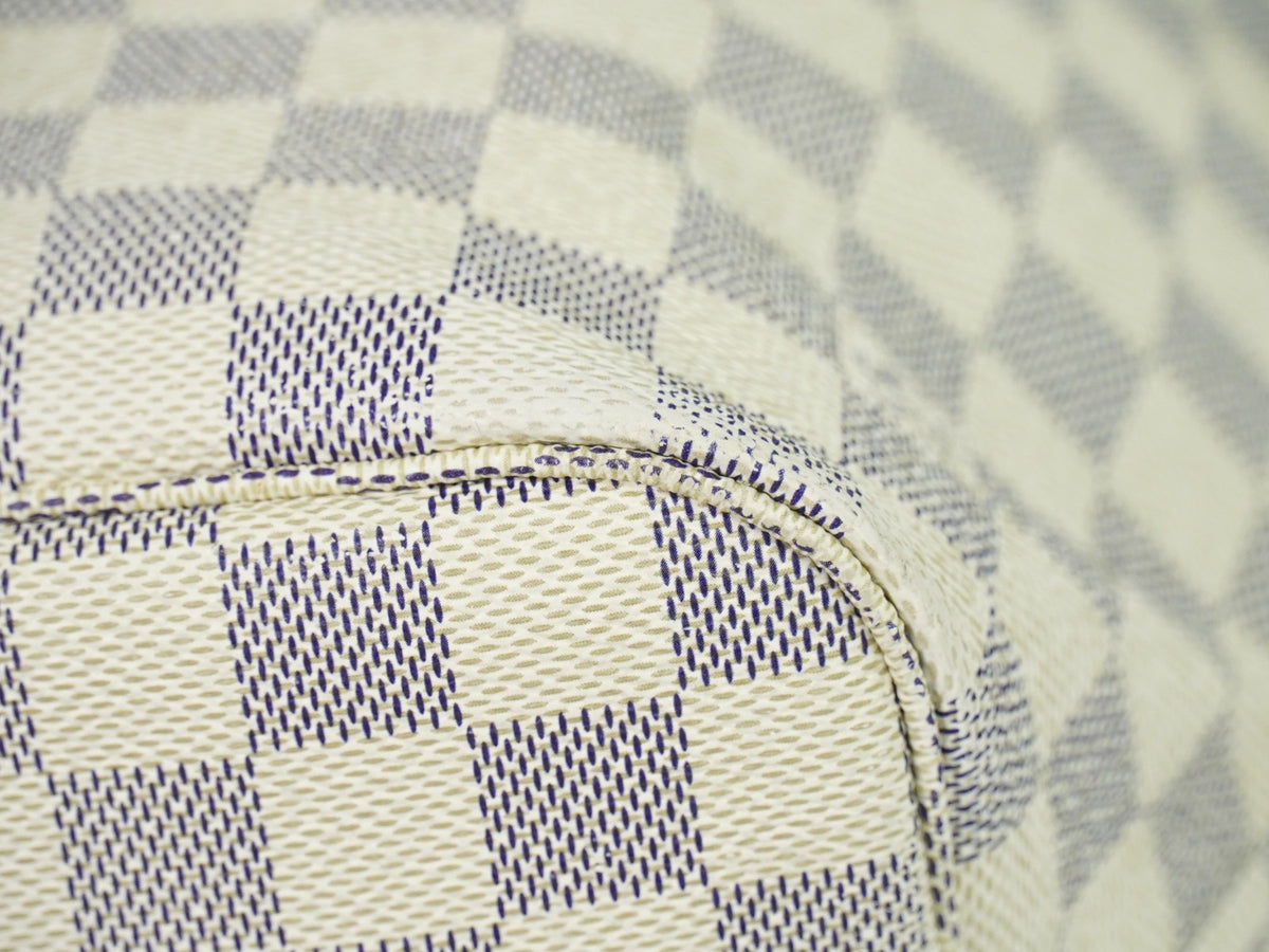 Louis Vuitton Neverfull Damier White Canvas Tote Bag Bag (Pre-Owned)
