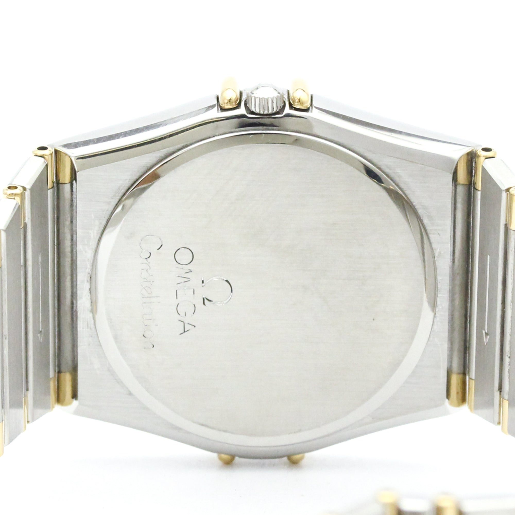 Omega Constellation Day Date Quartz Stainless Steel And Yellow Gold Watch (Pre-Owned)