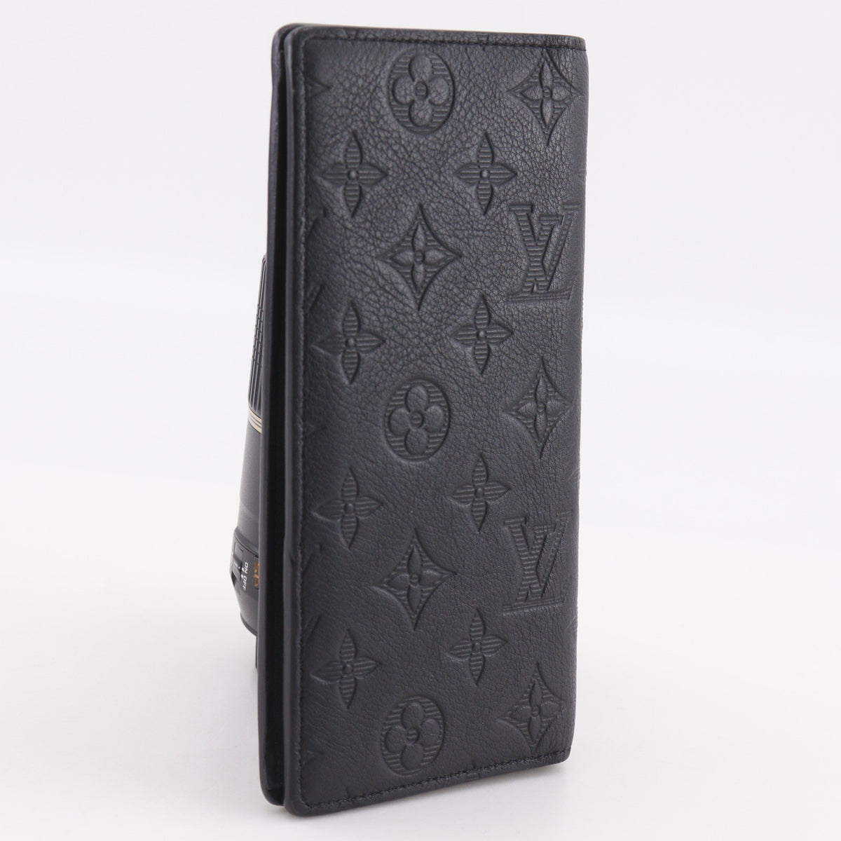 Louis Vuitton Brazza Monogram Shadow Leather Black Leather Wallets Accessory (Pre-Owned)