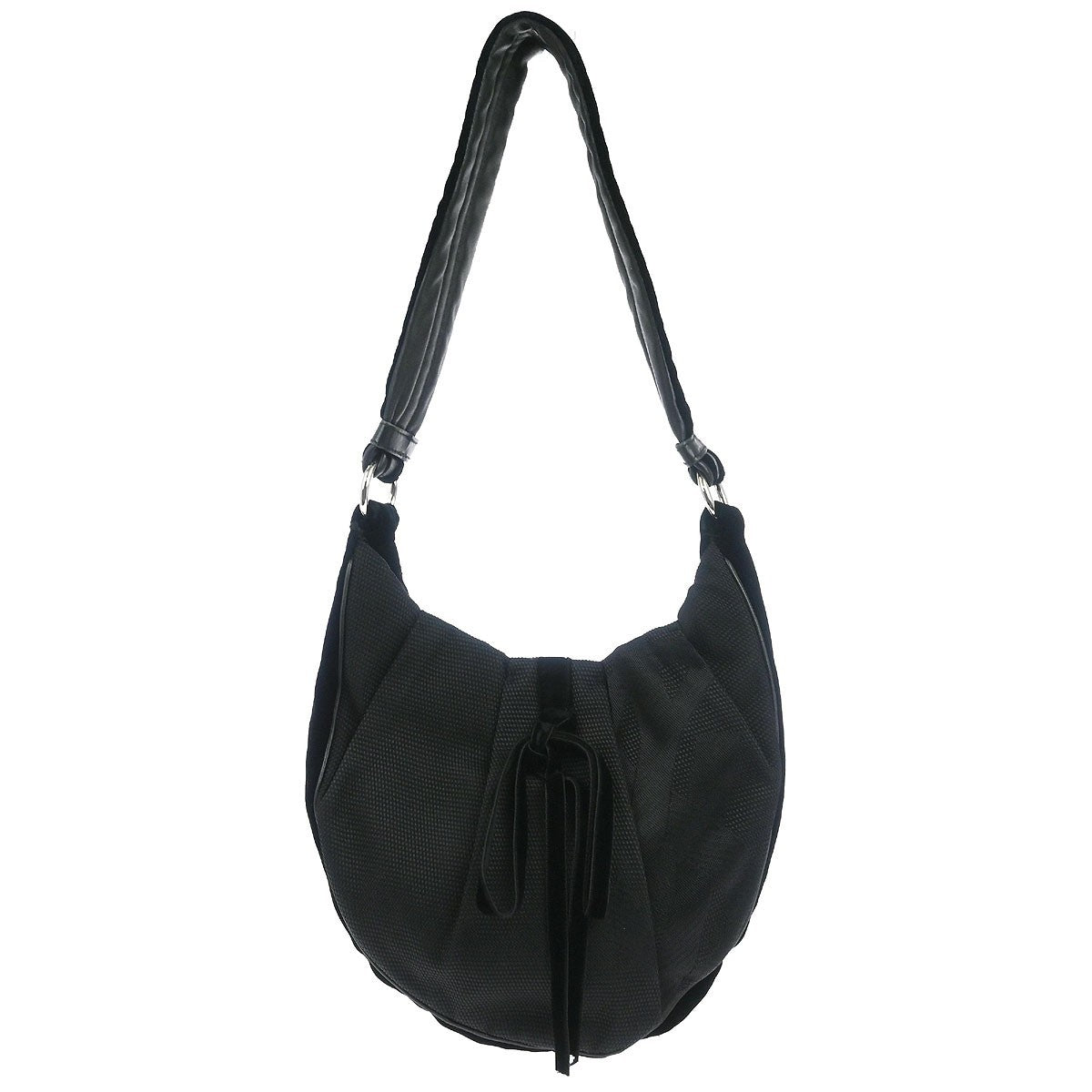 Saint Laurent Vintage Shoulder Bag Leather Black Nylon Shoulder Bag Bag (Pre-Owned)
