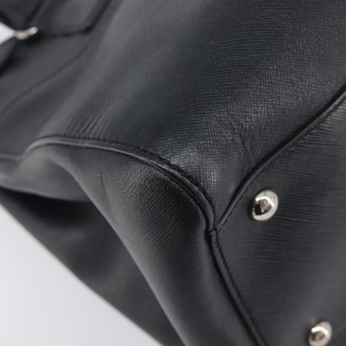 Salvatore Ferragamo Beky Saffiano Leather Black Leather Tote Bag Bag (Pre-Owned)