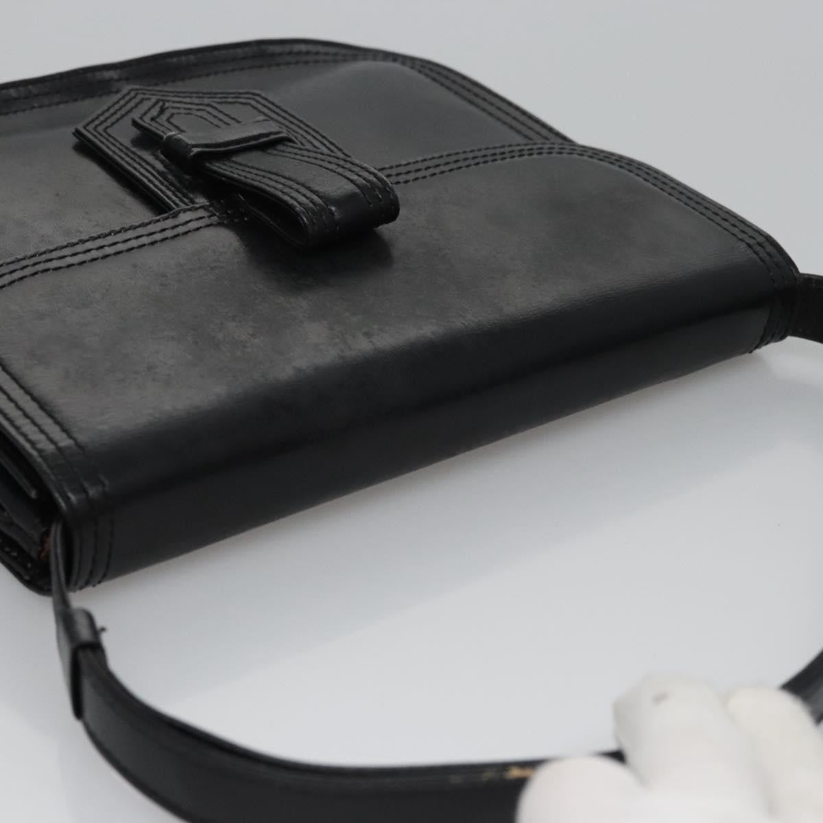 Saint Laurent Vintage Leather Black Leather Handbag (Pre-Owned)