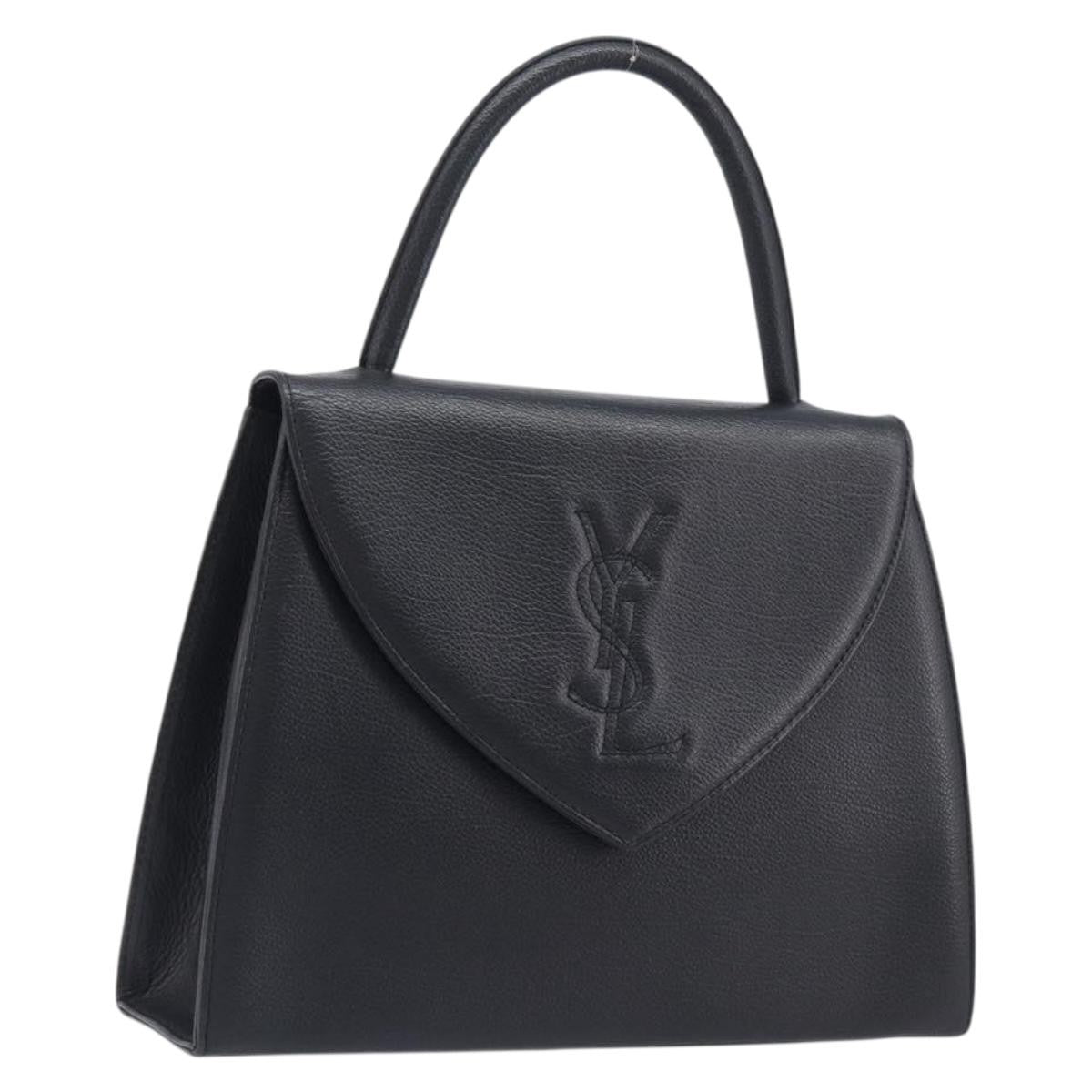 Saint Laurent Handbag Leather Black Leather Handbag (Pre-Owned)