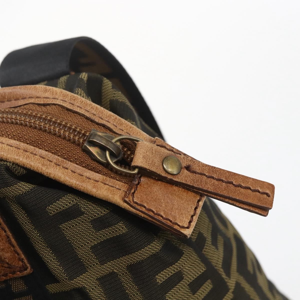 Fendi Vintage Ff Zip Zucca Canvas Brown Canvas Tote Bag Bag (Pre-Owned)