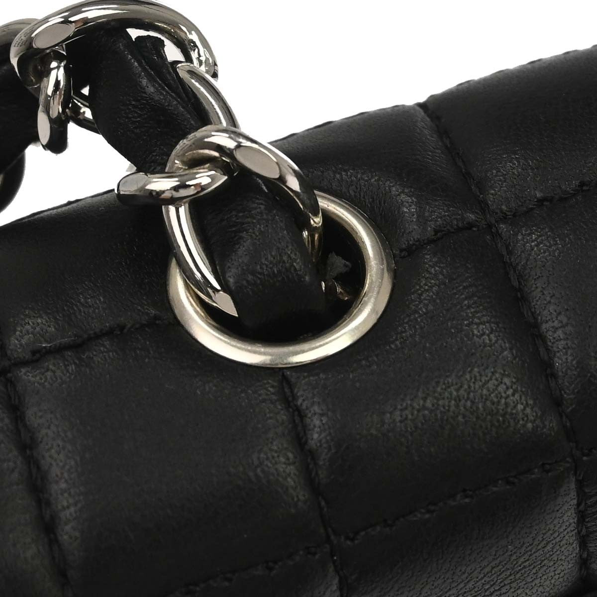 Chanel Camellia No.5 Chain Flap Quilted Lambskin Black Leather Shoulder Bag Bag (Pre-Owned)