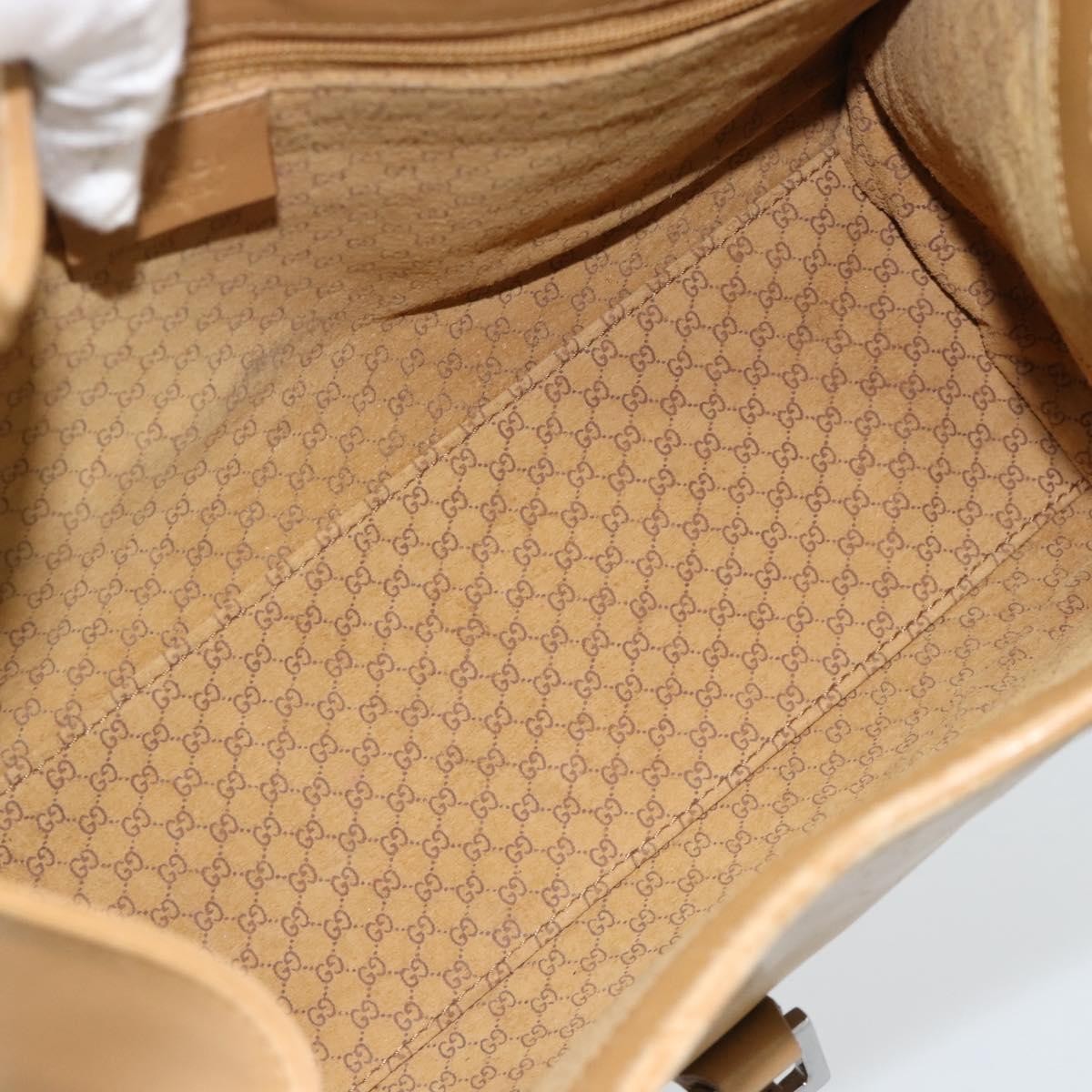Gucci Jackie O Leather Beige Leather Handbag (Pre-Owned)