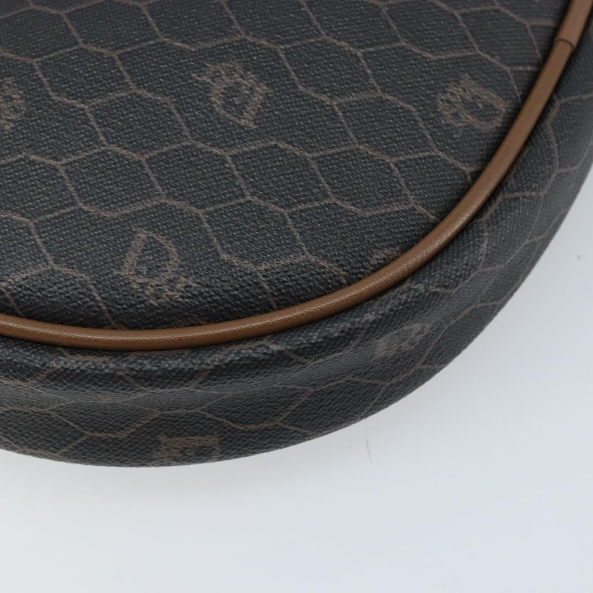 Christian Dior Vintage Honeycomb Canvas And Leather Black Canvas Shoulder Bag Bag (Pre-Owned)