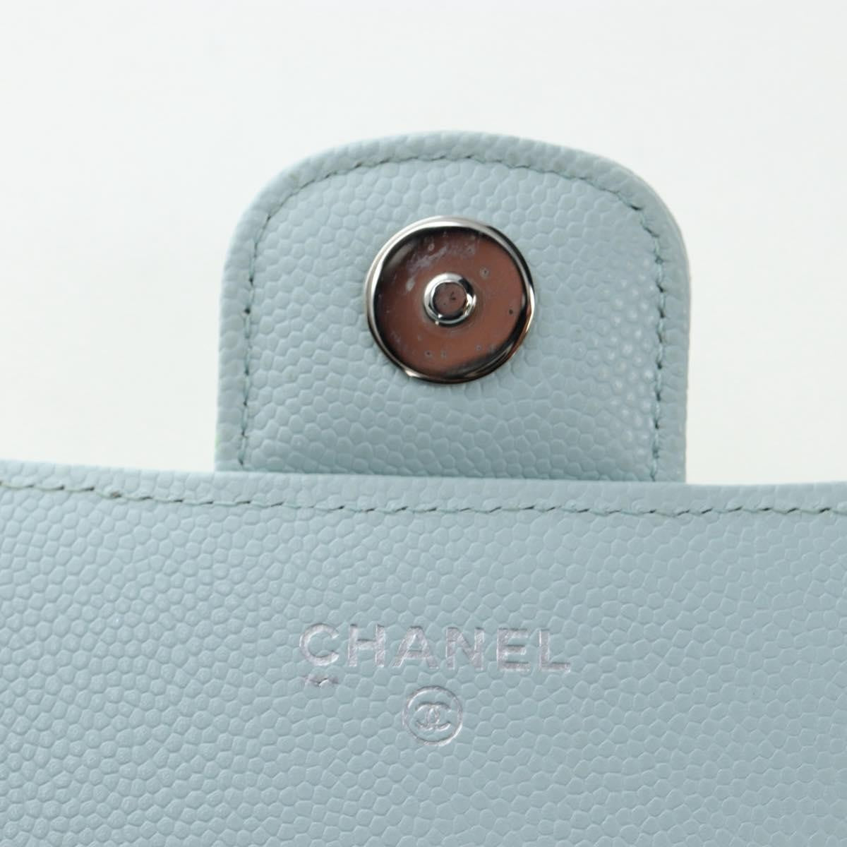 Chanel Classic Sunglasses Case With Chain Quilted Caviar Blue Calfskin Clutche & Pouche Bag (Pre-Owned)