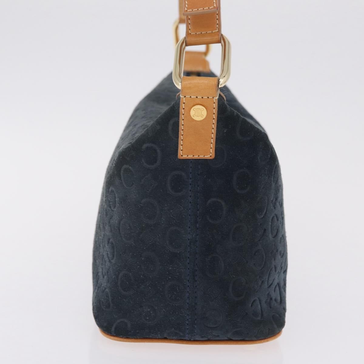 Celine C Macadam Shoulder Suede Navy Suede Handbag (Pre-Owned)