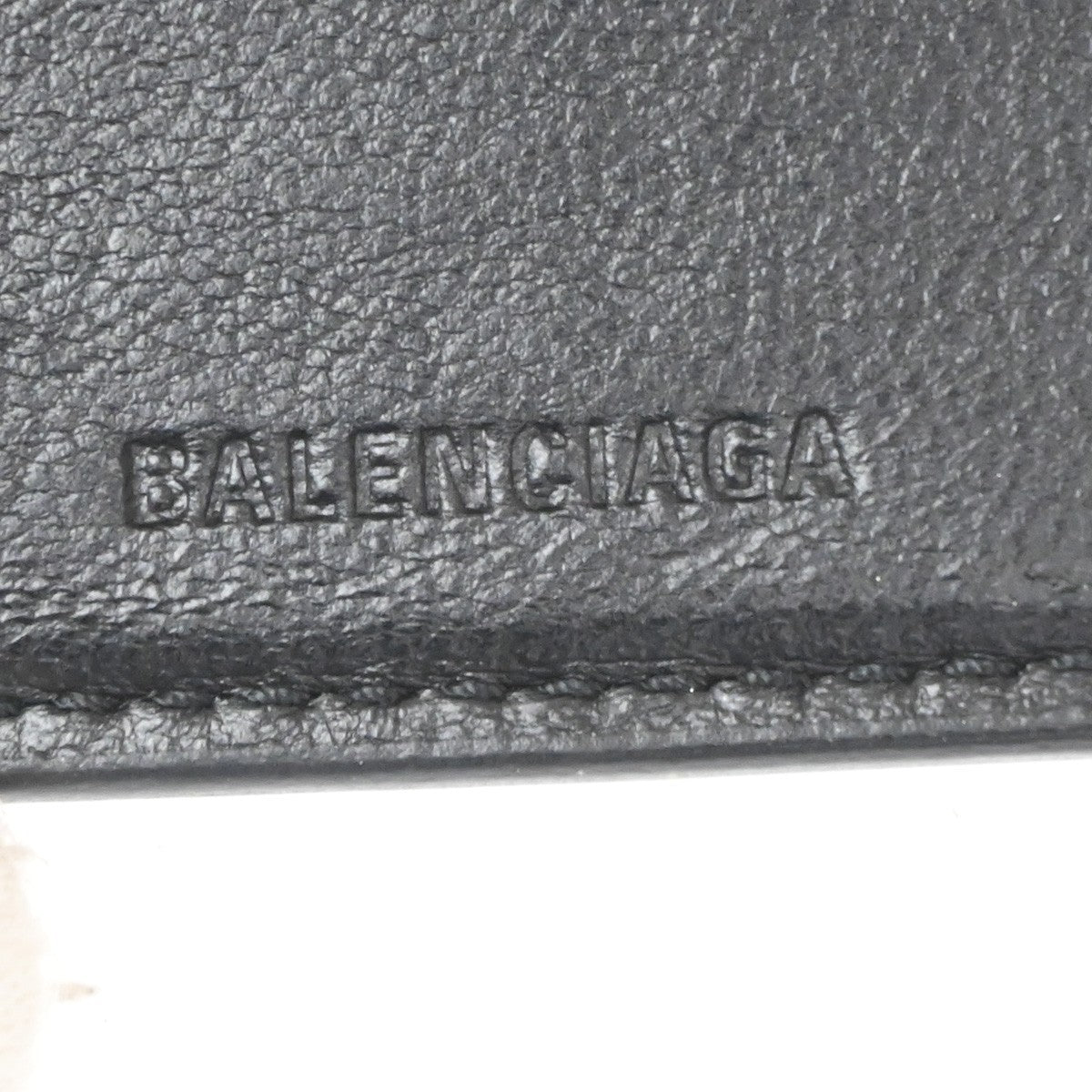 Balenciaga Logo Trifold Wallet Leather Black Leather Clutche & Pouche Bag (Pre-Owned)