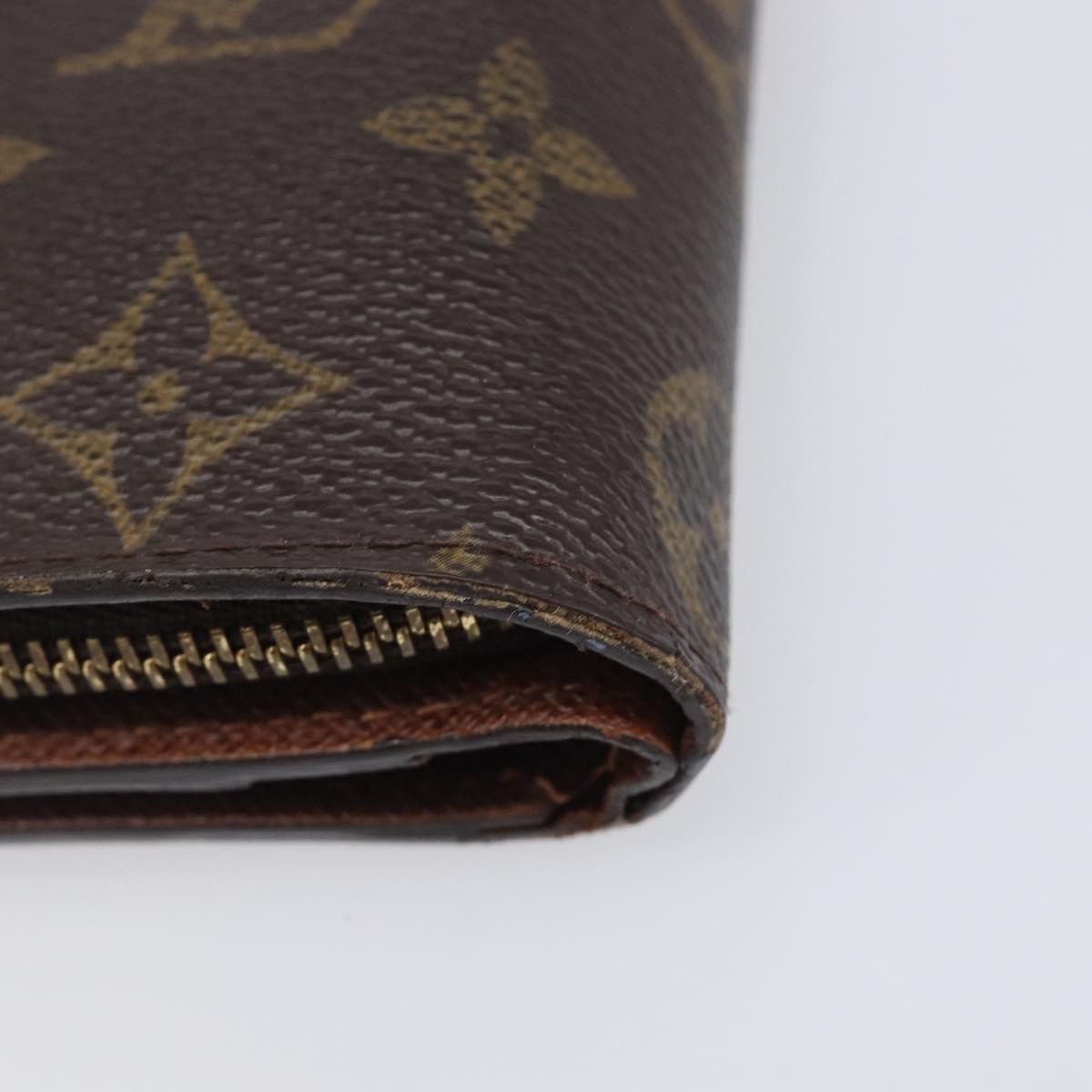 Louis Vuitton Compact Zippe Monogram Canvas Brown Canvas Wallets Accessory (Pre-Owned)