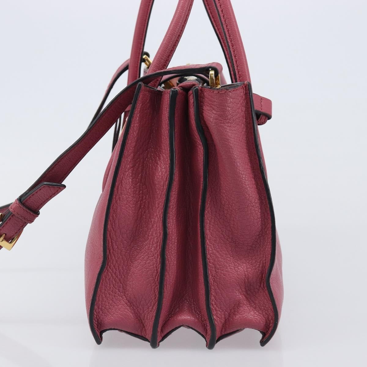 Miu Miu Madras Convertible Compartment Leather Pink Leather Tote Bag Bag (Pre-Owned)