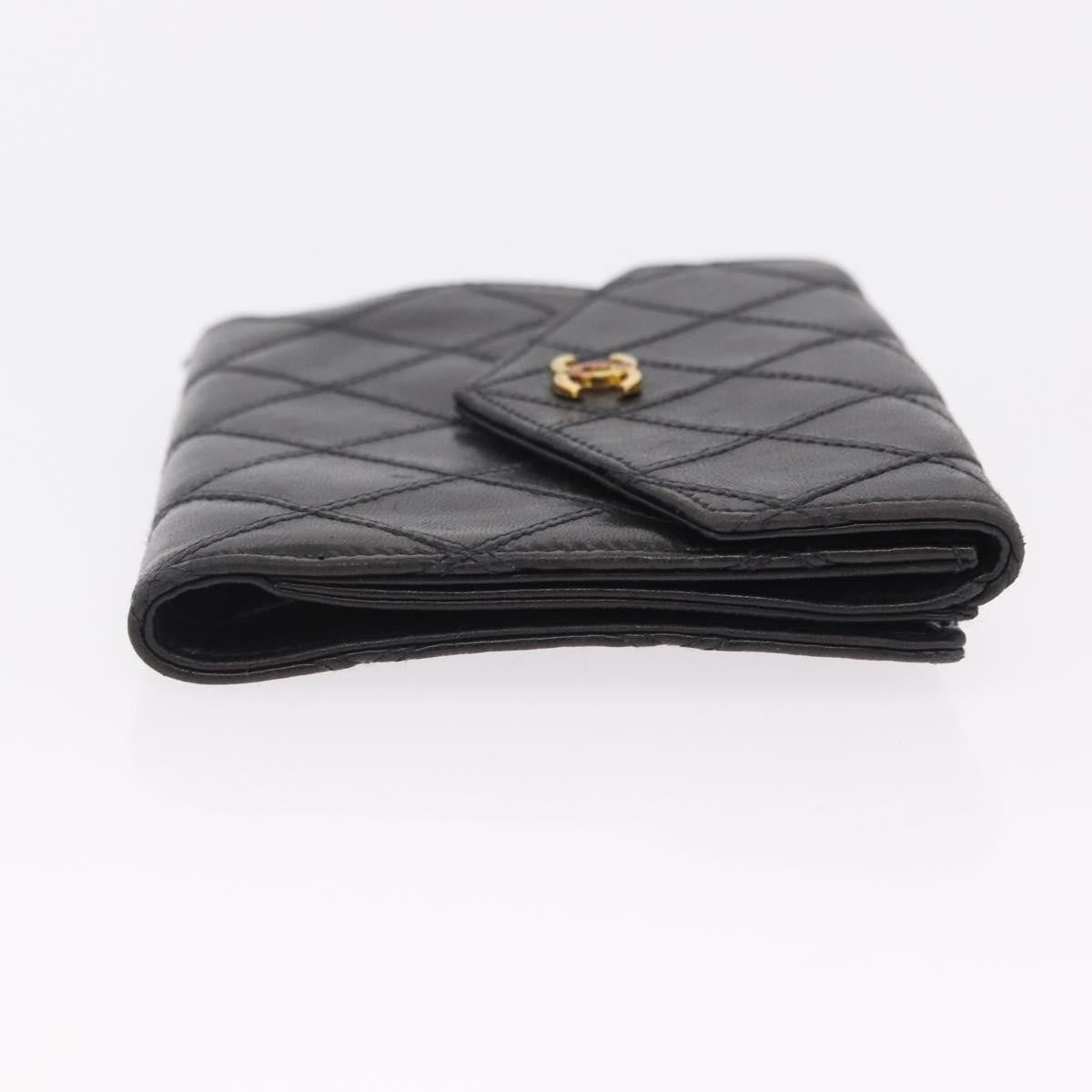 Chanel Cc Compact Quilted Caviar Black Leather Wallets Accessory (Pre-Owned)