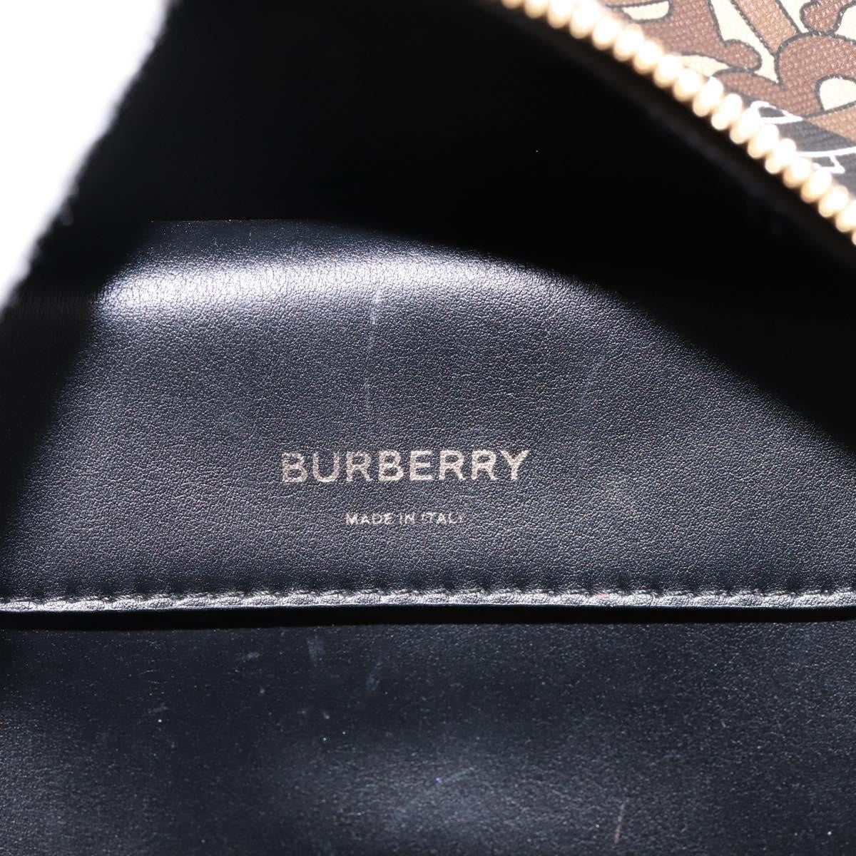 Burberry Tb Half Cube Duffle Monogram Embossed Leather Brown Canvas Handbag (Pre-Owned)