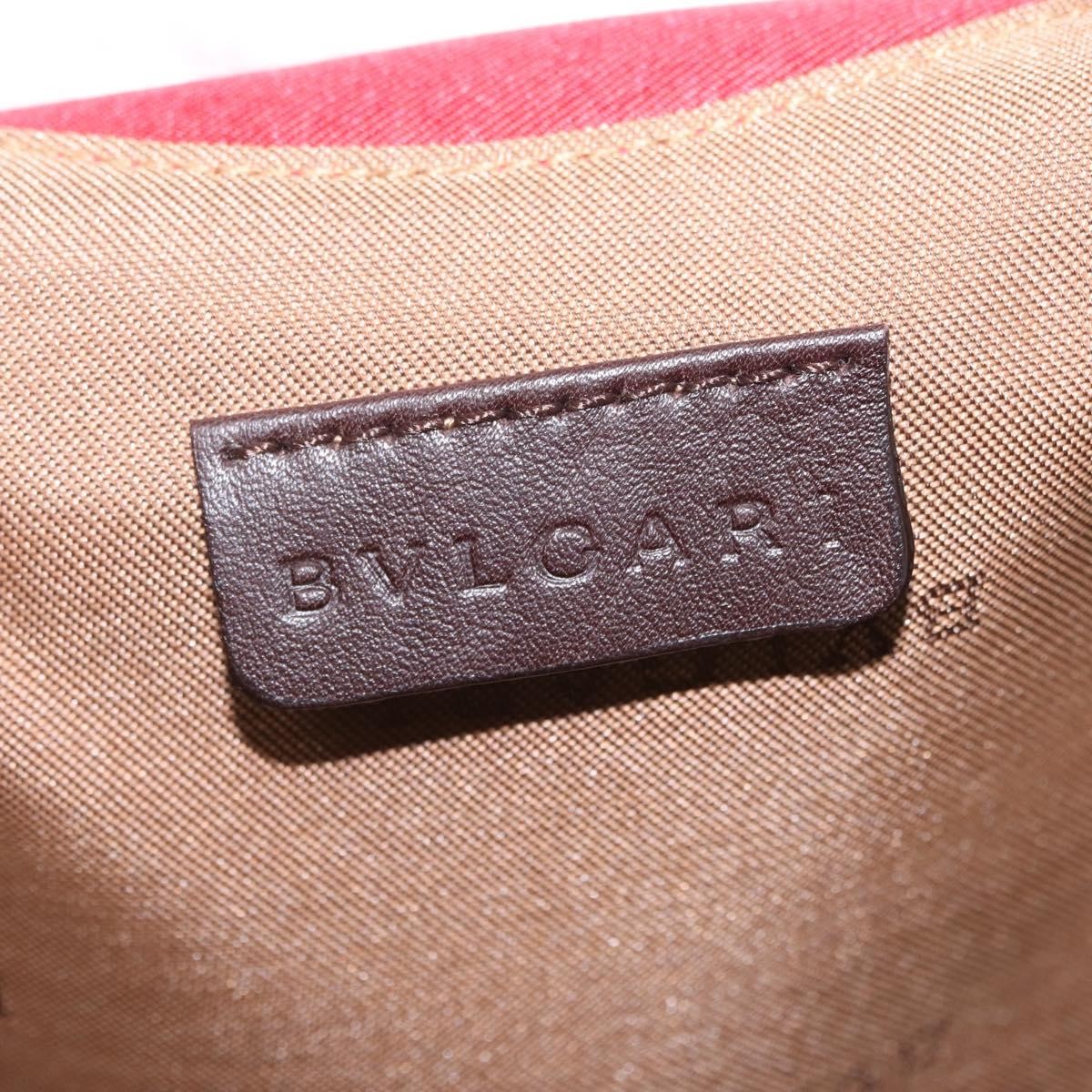 Bvlgari Handbag Canvas Red Silk Handbag (Pre-Owned)
