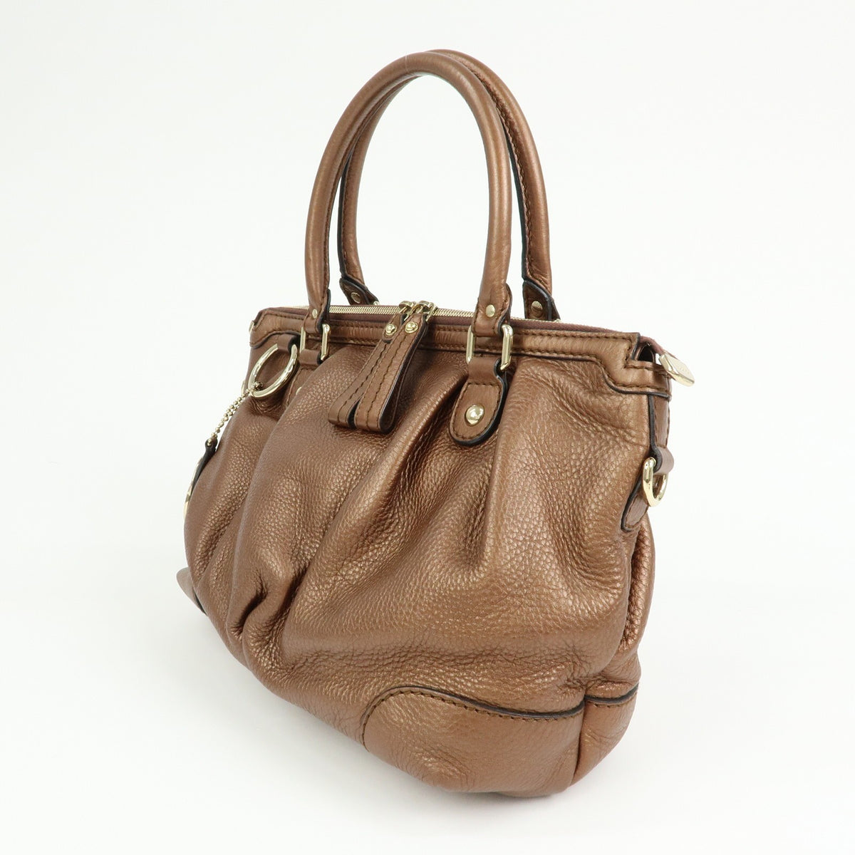 Gucci Sukey Top Handle Satchel Leather Brown Leather Handbag (Pre-Owned)