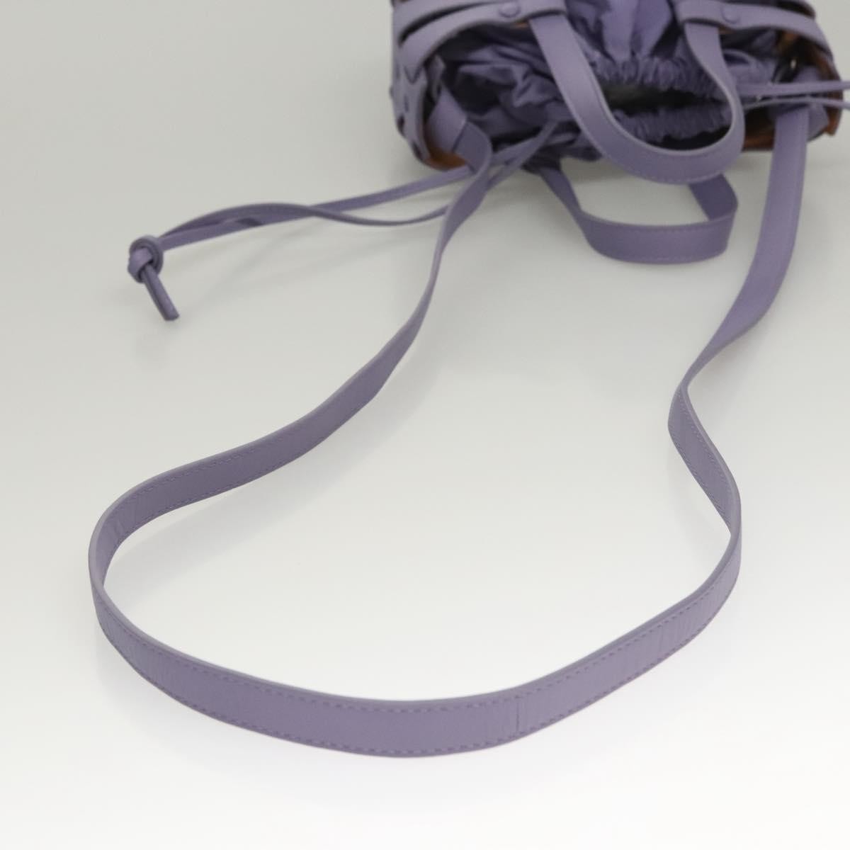 Bottega Veneta Shell Leather Purple Leather Shoulder Bag Bag (Pre-Owned)