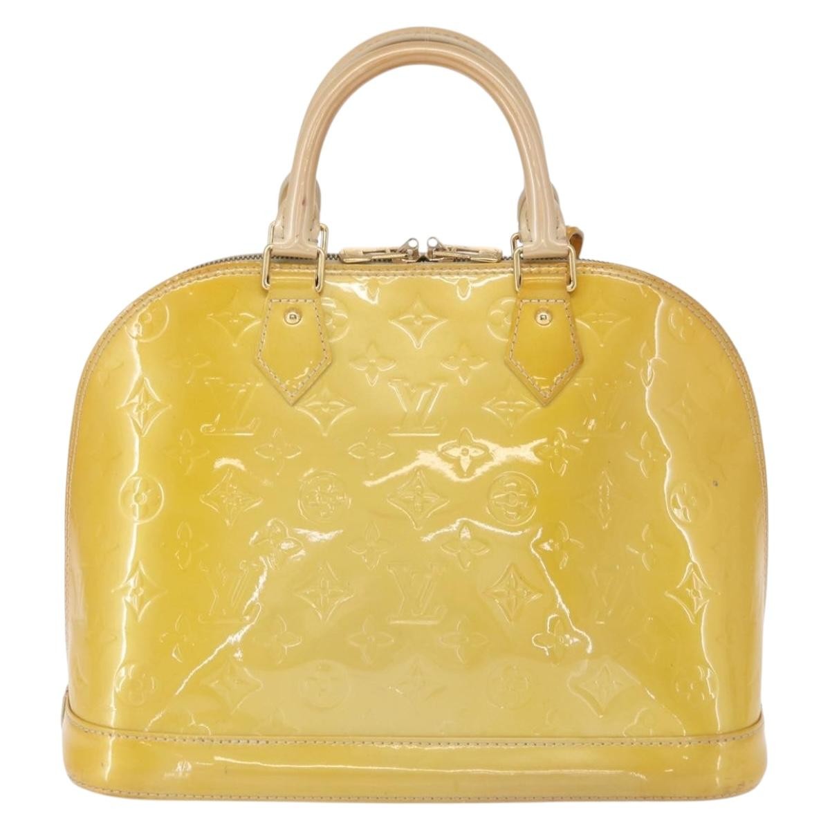 Louis Vuitton Alma Patent Leather Yellow Patent_Leather Handbag (Pre-Owned)