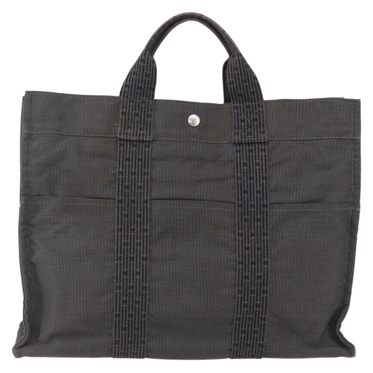 Hermes Fourre-Tout Herline Canvas Gray Canvas Tote Bag Bag (Pre-Owned)