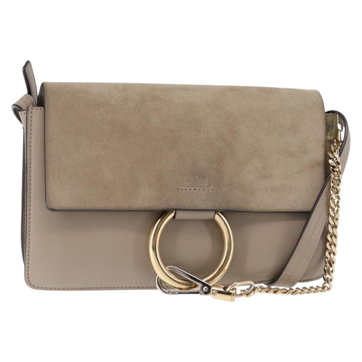 Chloe Faye Leather And Suede Beige Suede Bag (Pre-Owned)