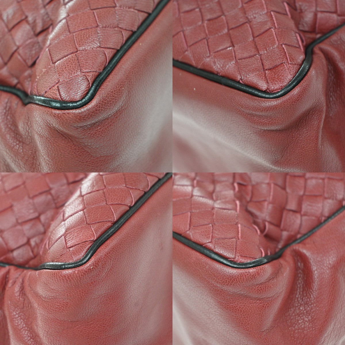 Bottega Veneta Convertible Open Tote Intrecciato Nappa Red Leather Tote Bag Bag (Pre-Owned)