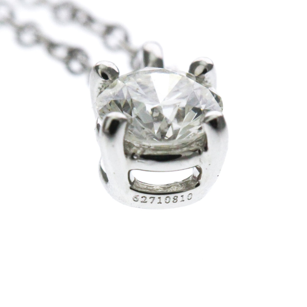Tiffany & Co. Solitaire Pendant Platinum With Emerald Cut Diamond Silver Platinum Necklace Jewelry (Pre-Owned)