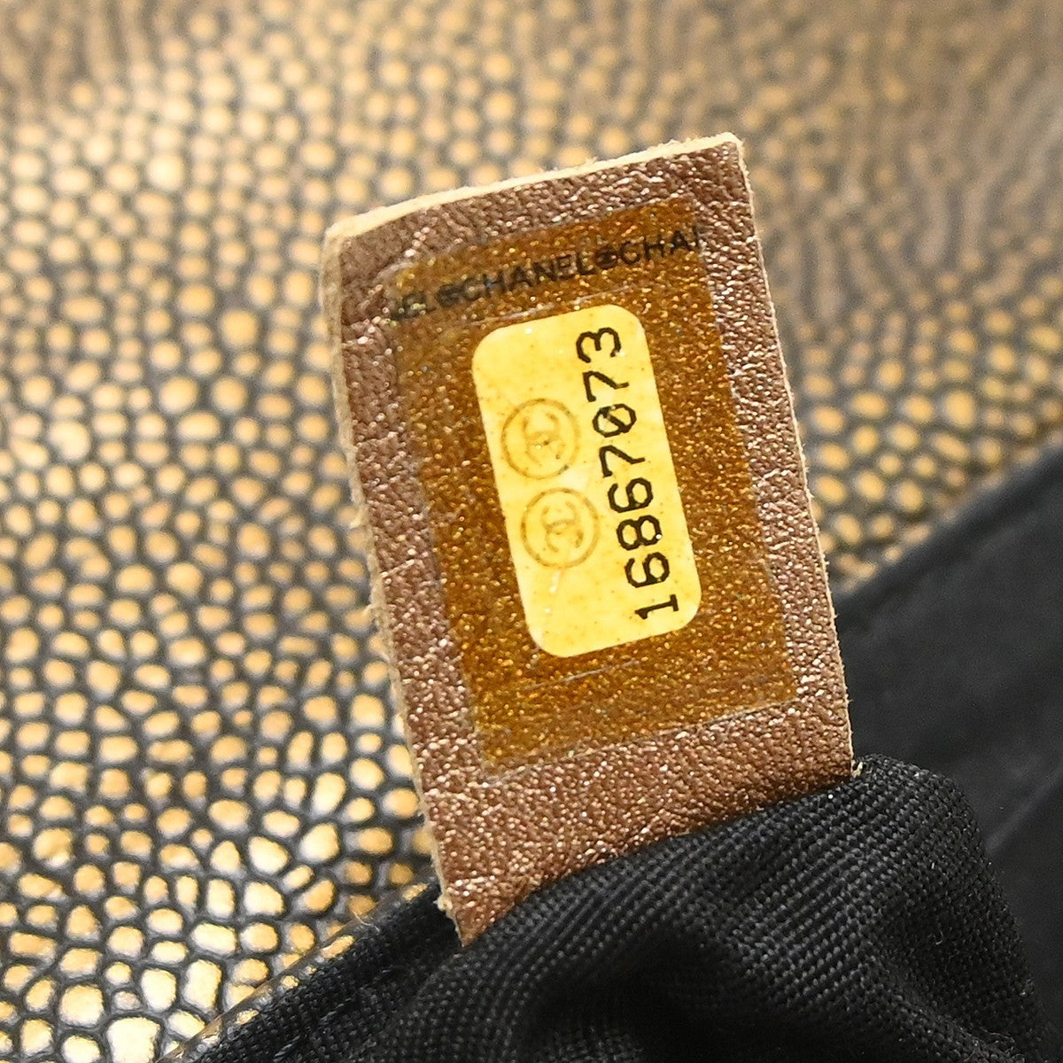 Chanel Timeless Half Moon Flap Caviar Gold Leather Shoulder Bag Bag (Pre-Owned)