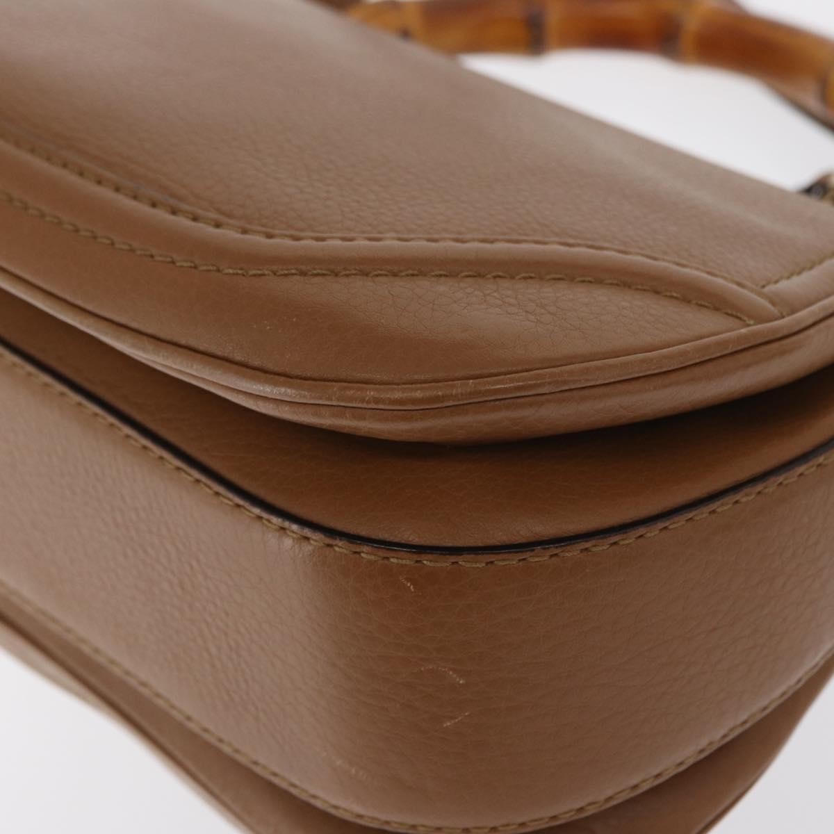 Gucci New Bamboo 1921 Top Handle Leather Brown Leather Handbag (Pre-Owned)