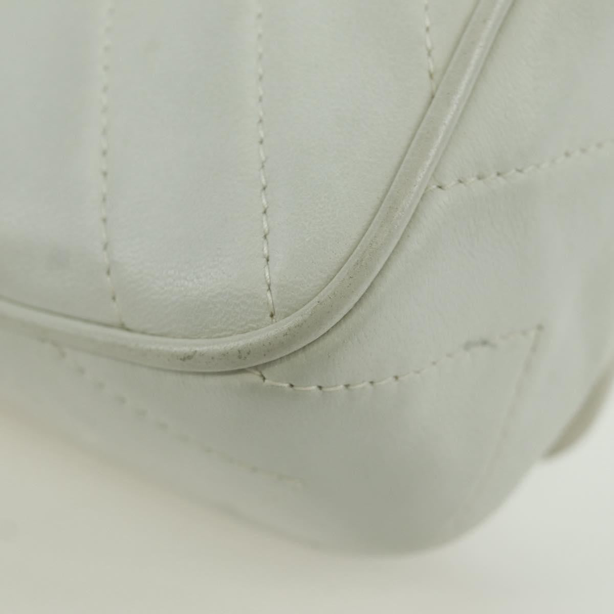 Chanel Vintage Gripoix Flap Leather White Leather Shoulder Bag Bag (Pre-Owned)