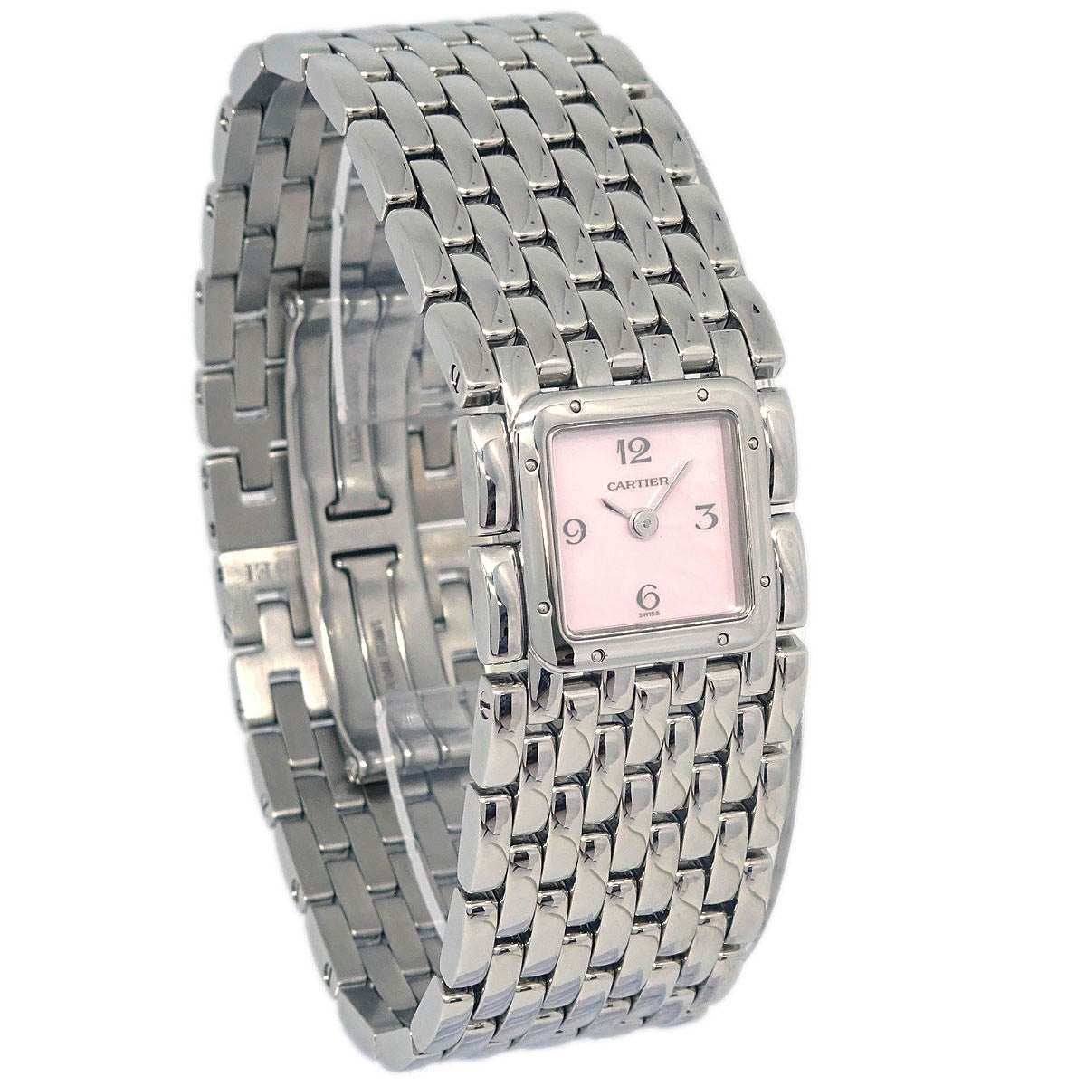 Cartier Panthere Ruban Quartz Stainless Steel And Mother Of Pearl Watch (Pre-Owned)