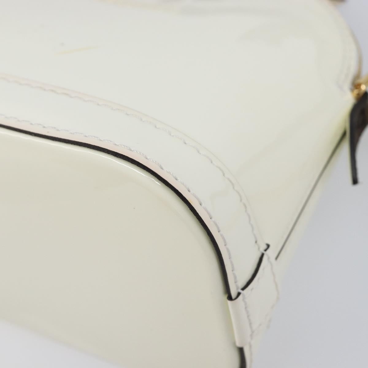 Louis Vuitton Alma Chain Vernis With Monogram Canvas White Patent_Leather Handbag (Pre-Owned)