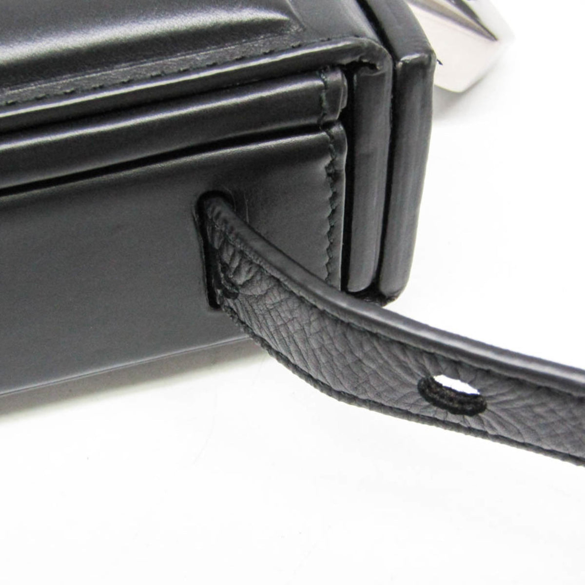 Bottega Veneta Trunk Top Handle Messenger Padded Leather Black Leather Handbag (Pre-Owned)
