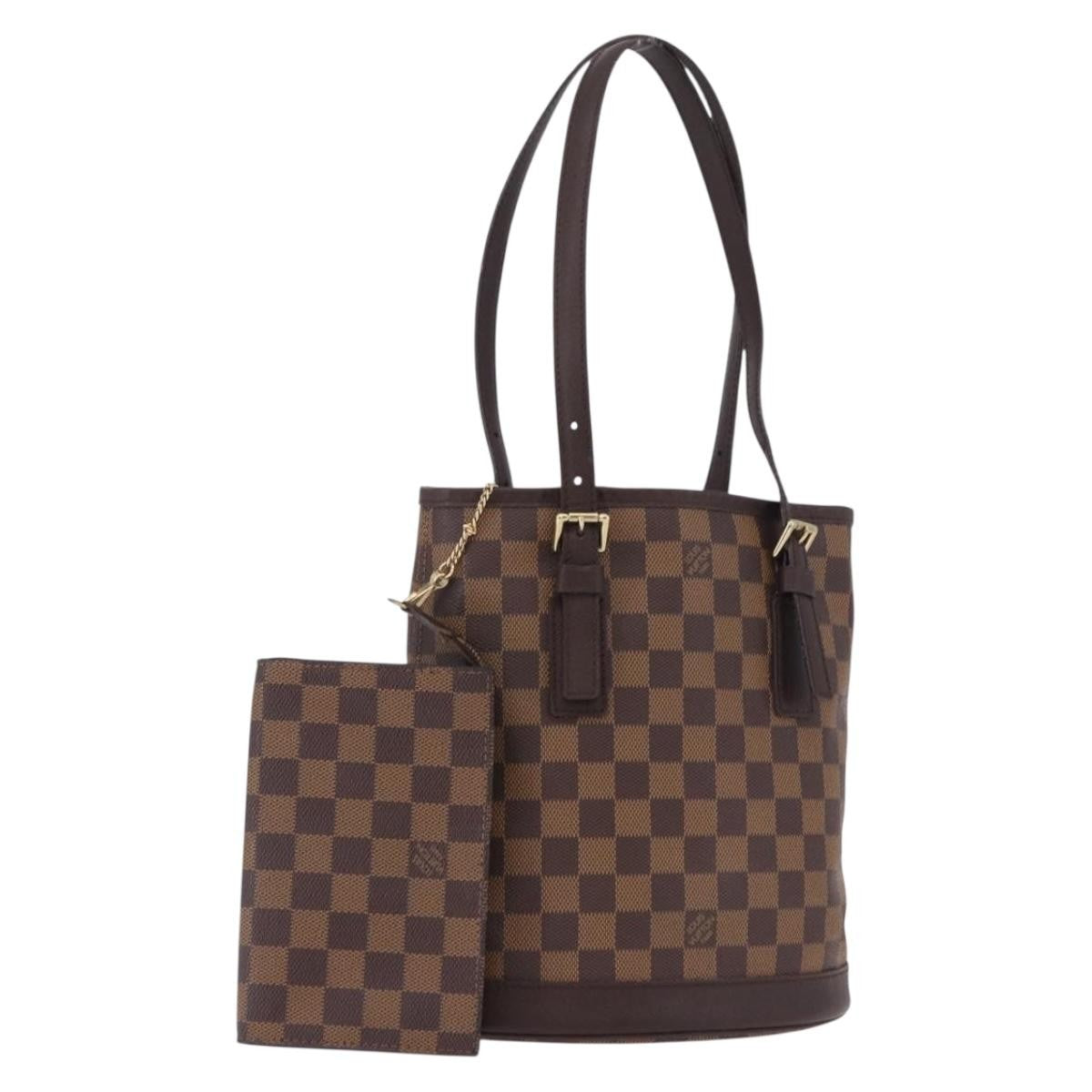Louis Vuitton Marais Bucket Damier Ebene Brown Canvas Shoulder Bag Bag (Pre-Owned)