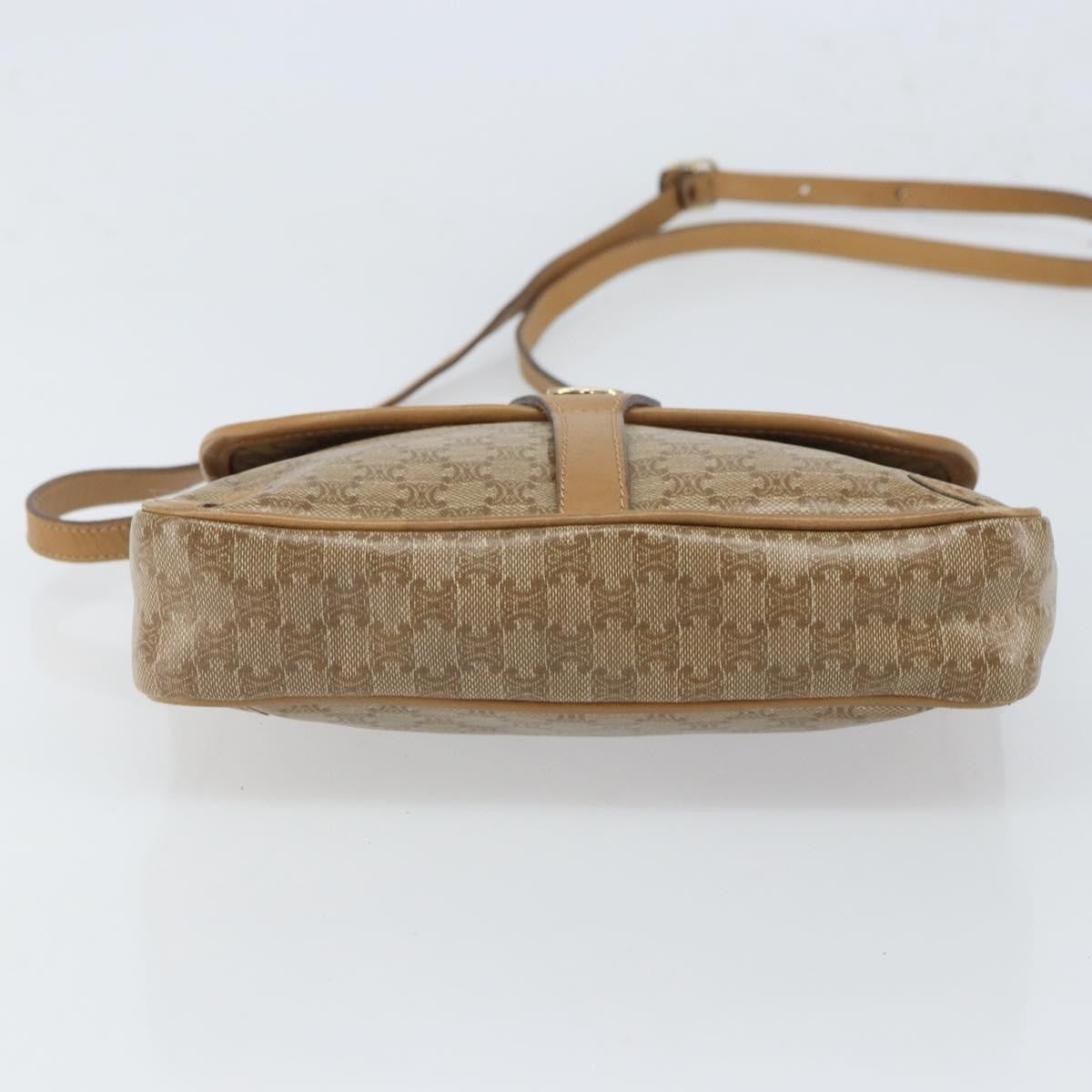 Celine Vintage Macadam Canvas And Leather Beige Canvas Shoulder Bag Bag (Pre-Owned)