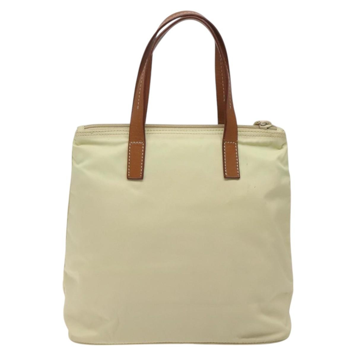 Prada Vintage Tote Tessuto White Nylon Tote Bag Bag (Pre-Owned)