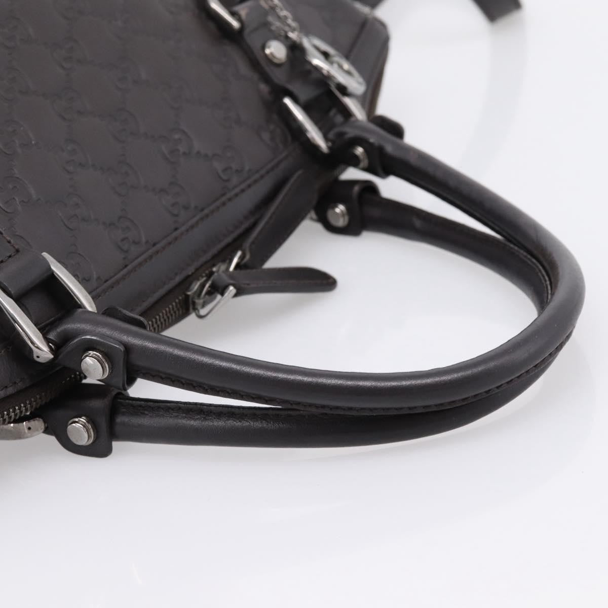 Gucci Gg Charm Convertible Dome Satchel Guccissima Leather Brown Leather Handbag (Pre-Owned)