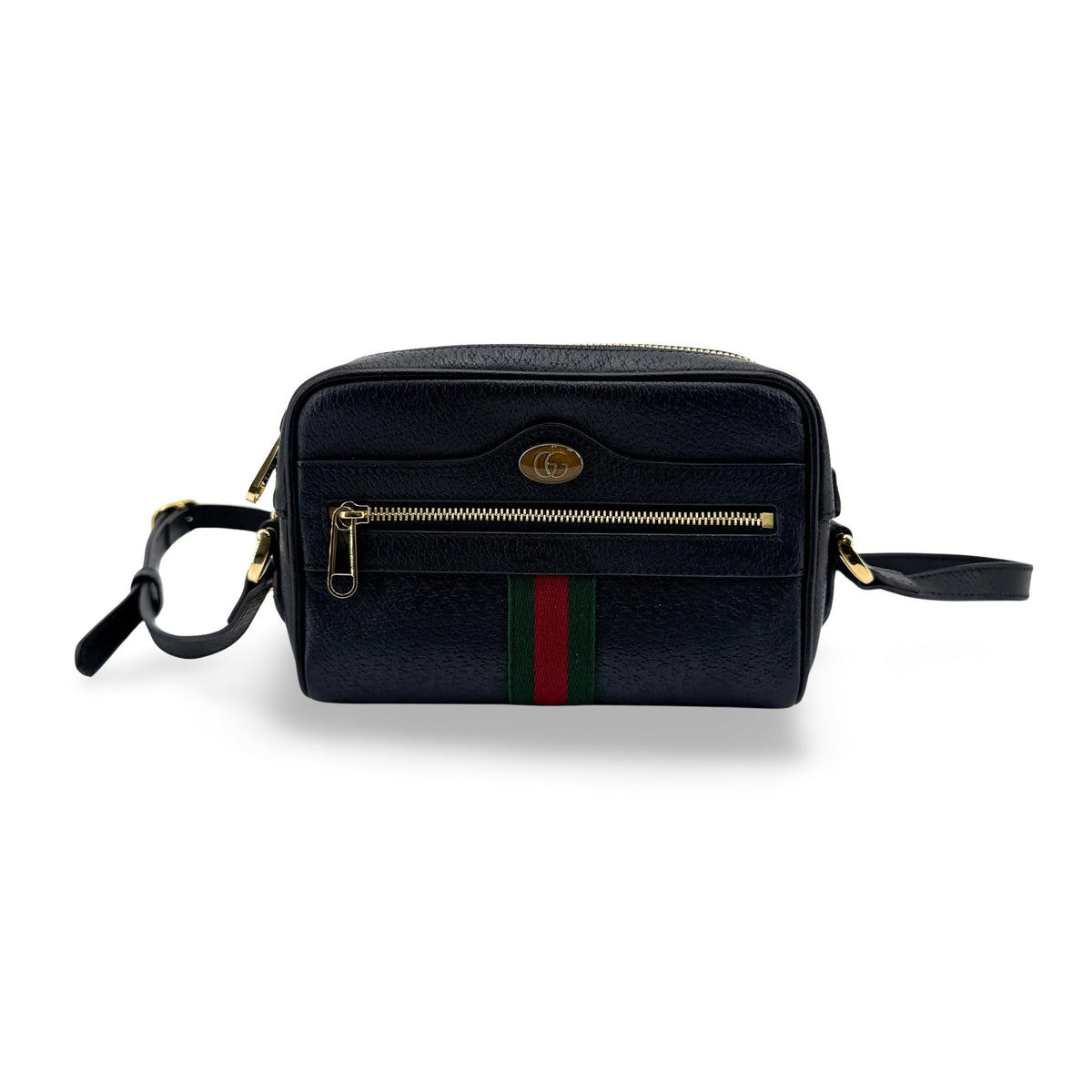 Gucci Ophidia Leather Black Leather Shoulder Bag Bag (Pre-Owned)
