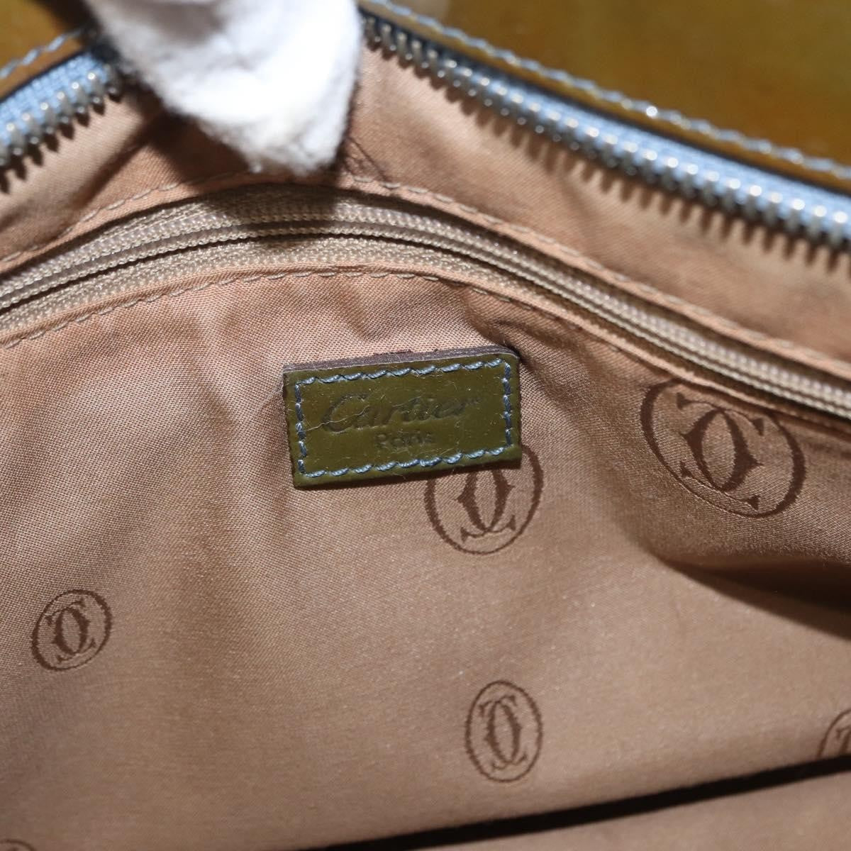 Cartier Marcello Patent Leather Khaki Patent_Leather Handbag (Pre-Owned)