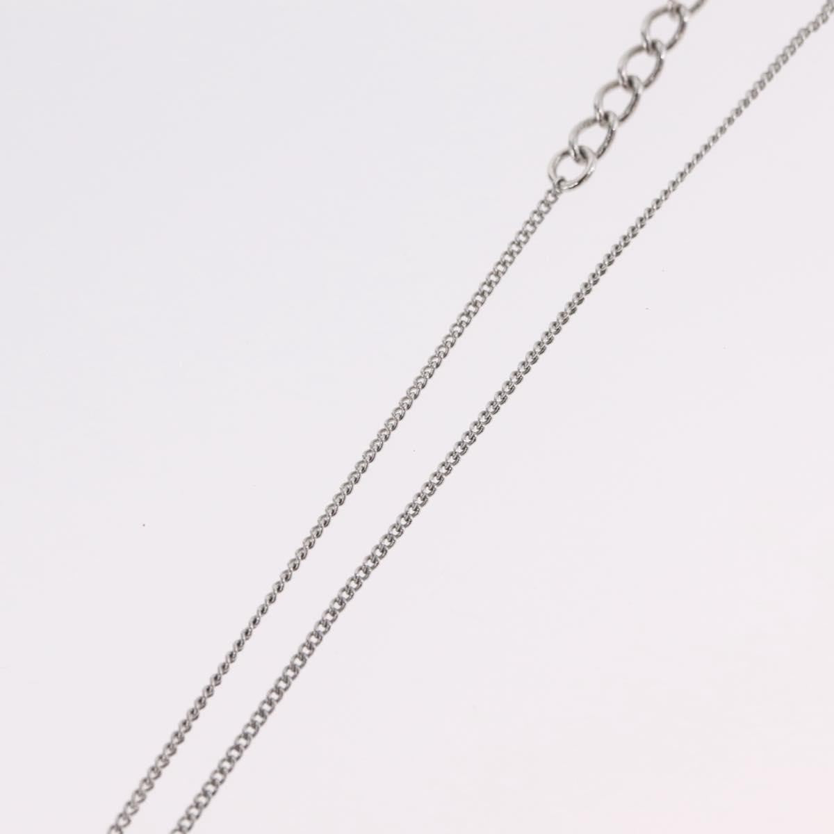 Christian Dior Vintage Logo Pendant Metal Silver Metal Necklace Jewelry (Pre-Owned)
