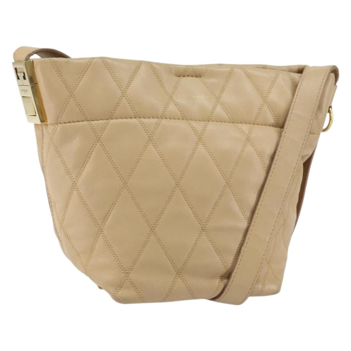Givenchy Gv Bucket Quilted Leather Beige Leather Shoulder Bag Bag (Pre-Owned)