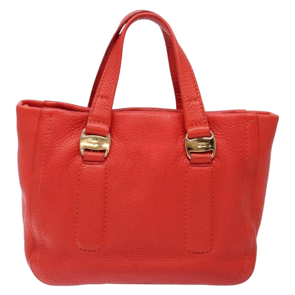 Salvatore Ferragamo Vala Leather Red Leather Bag (Pre-Owned)