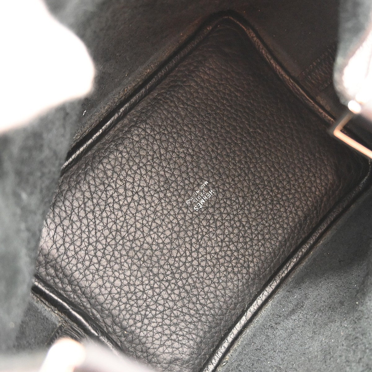 Hermes Picotin Clémence Black Leather Handbag (Pre-Owned)